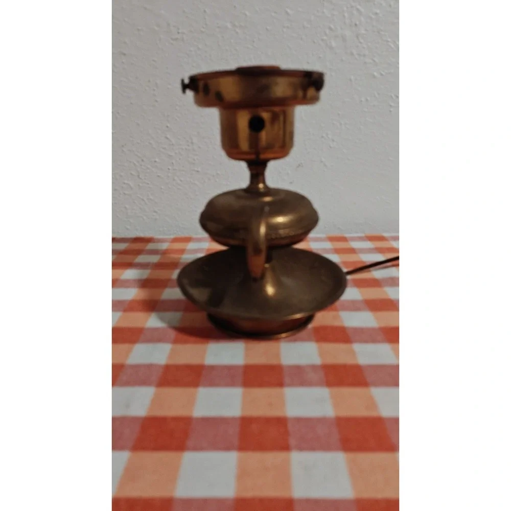 Antique Brass Whale oil Lamp Converted To electric Works!